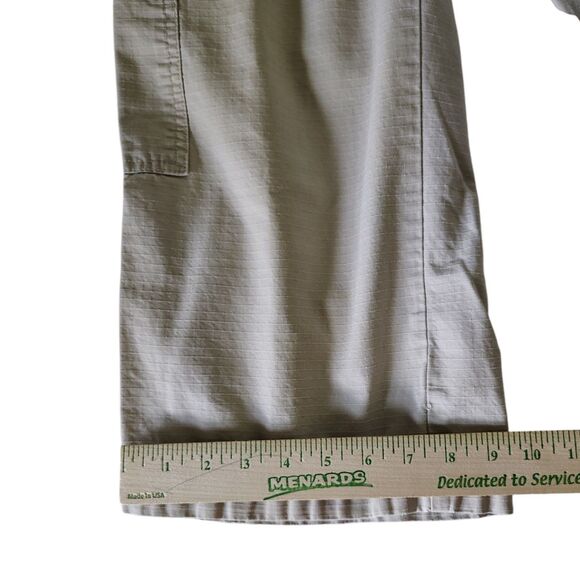 Beige Cargo Capri Pants Textured Wide Leg Mid-rise Size 10 Women's Gander Mtn. - Picture 8 of 9